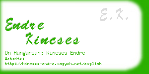 endre kincses business card